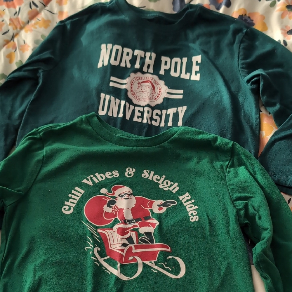 Bundle Of 2 EUC Holiday Time Kids Long Sleeve Shirts